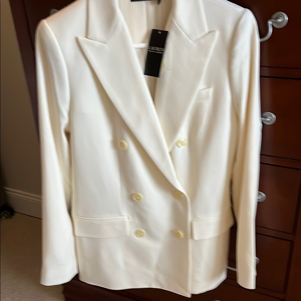 Lauren Ralph Lauren White Blazer Tailored Double-Breasted